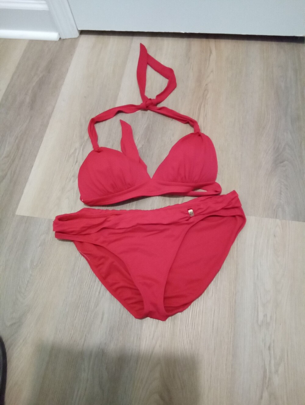 Lauren Ralph Lauren Plus Size 14 Red Halter Bikini Set